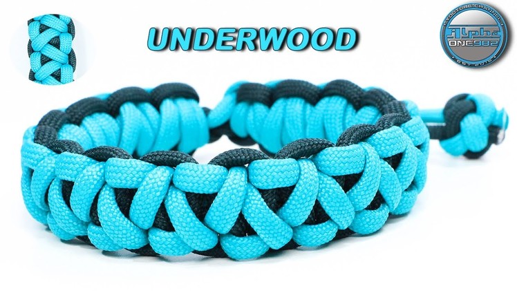 Underwood Paracord Bracelet with Diamond Stop Knot Modified Solomon Knot Tutorial