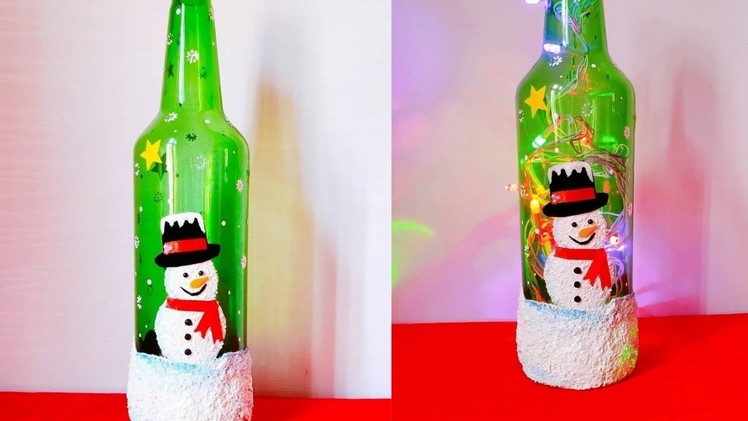 Christmas bottle art.christmas craft.Sissy's World.#shorts