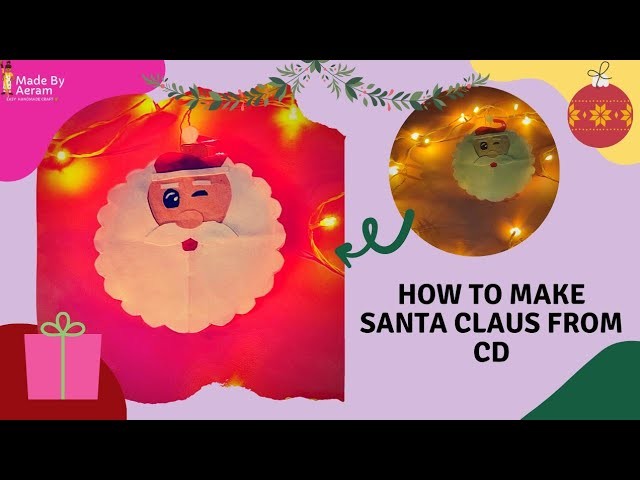 Christmas decoration ideas, Making Santa Claus from CD, Santa Clause |#christmas #santaclaus #Shorts