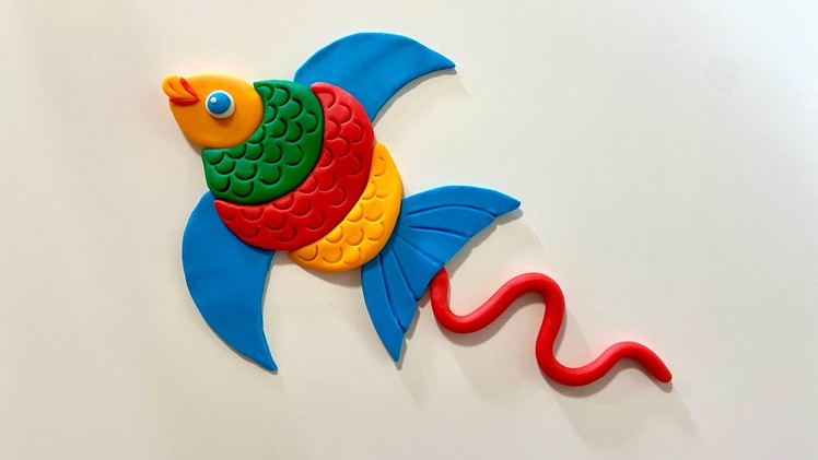 ❤️ Clay with me - how to make a rainbow fishy kite. play doh model craft tutorial easy