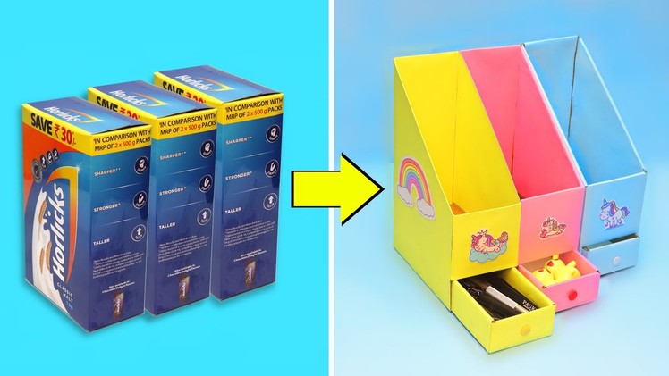 DIY Desk organizer with waste box || How to make Desk organizer easy at home