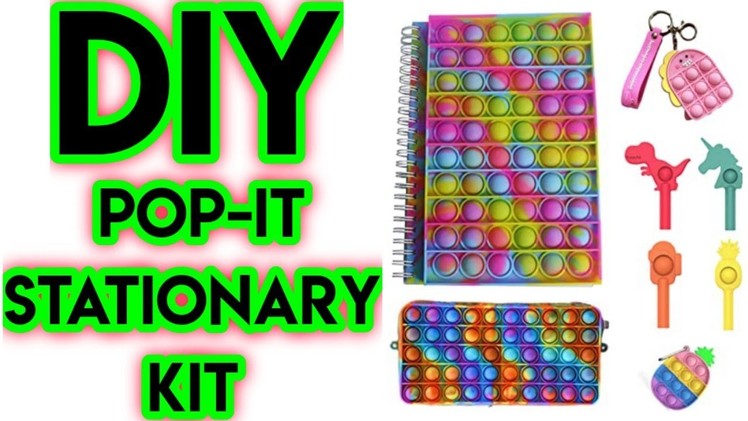 Diy homemade Pop-It Stationary Kit.diy Pop-It School supplies.PopIt back to school supply.fidget toy