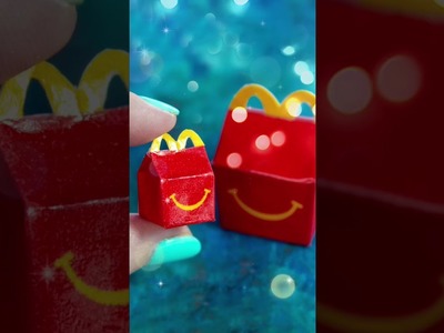 DIY miniature McDonalds Happy Meal box tutorial #Shorts