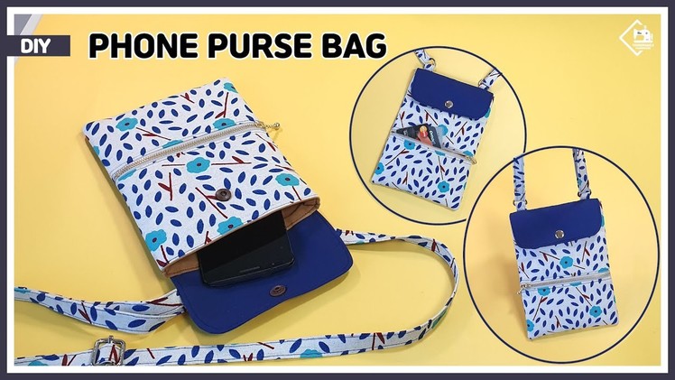 DIY Phone purse bag. Mini crossbody bag. sewing tutorial [Tendersmile Handmade]
