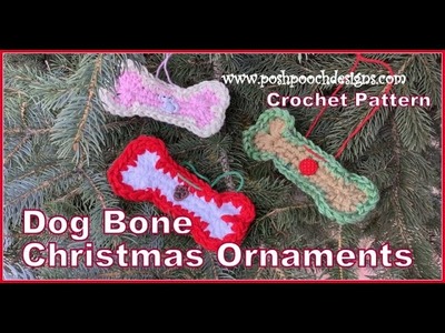 Dog Bone Christmas Ornaments Crochet Pattern #crochet #crochvideo #christmascrafts
