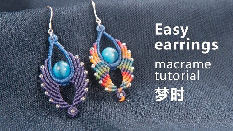 #earrings macrame tutorial Water drops and wings #DIY