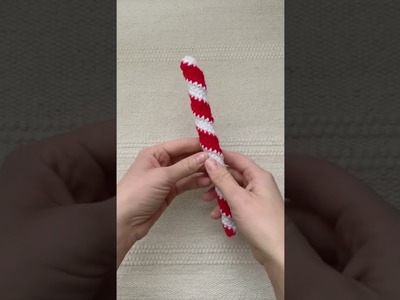 Easy Crochet Candy Cane Ornament | Crocheted Candy Cane Christmas Decor Pattern