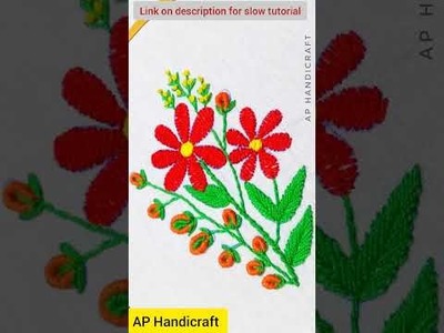 Hand Embroidery | Cross Stitch Flower Embroidery | Hand Embroidery Tutorial For Beginners #shorts