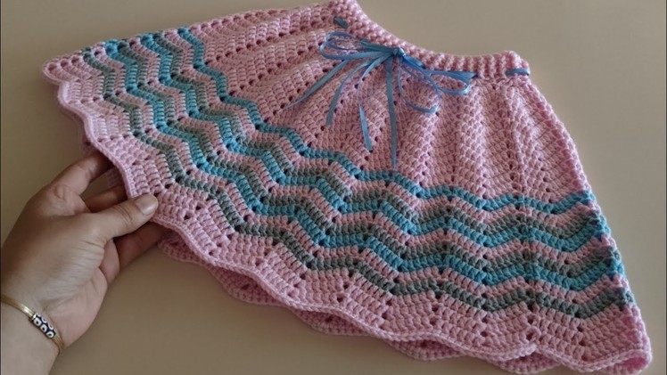 How to Crochet baby skirt - Easy Crochet Knit skirt Pattern For Beginners - Crochet zig zag skirt