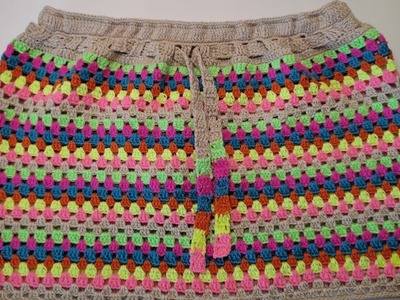 Mini saia colorida de crochê Ana Paula PARTE 2