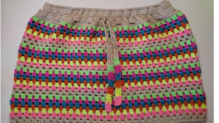 Mini saia colorida de crochê Ana Paula PARTE 2