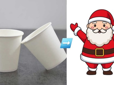 Santa Claus Making from Cups#diy#easy#bestoutofwaste#How to make Santa Claus at home