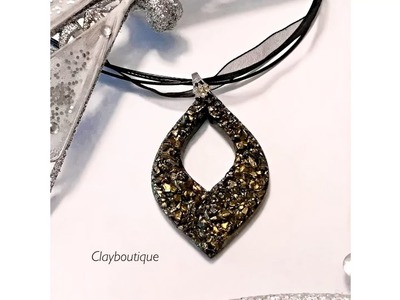 Take a Break with Clayboutique! Polymer Clay Faux Black Druzy Pendant