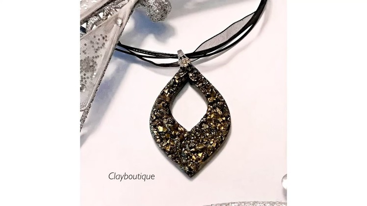 Take a Break with Clayboutique! Polymer Clay Faux Black Druzy Pendant