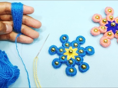 Woolen Flower Making Easy - Amazing Woolen Craft Idea Using Finger