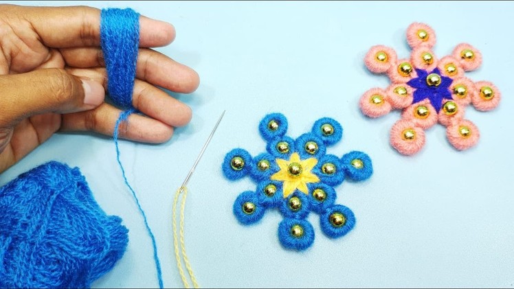 Woolen Flower Making Easy - Amazing Woolen Craft Idea Using Finger