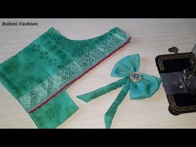 Blouse design | Cutting and stitching back neck design