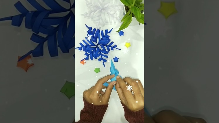 DIY Paper craft.Christmas Crafts.3D snowflake.easy craft#shorts