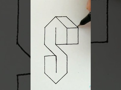 Draw 3D S Letter ???? |Simple Drawing |3d ArT