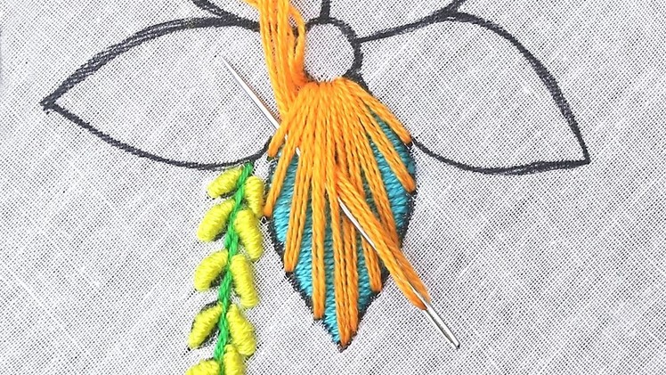Easy hand embroidery tutorial on macrame stitch - extra ordinary embroidery work - bullion knot