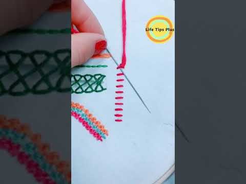 Hand Embroidery: Sewing stitch.Amazing Embroidery Stitches For Beginners.Guide to Sewing. #shorts