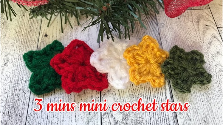 How to crochet a mini star #crochet #crochettutorial #crochettutorial #christmasornaments #veryeasy