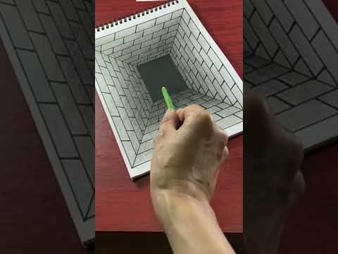 How to draw 3D on paper \ 3D Trick Art drawing. AmadaTH Draw #Short
