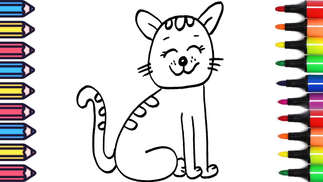 How to draw a Cat, learn to draw, Cat drawing for kids