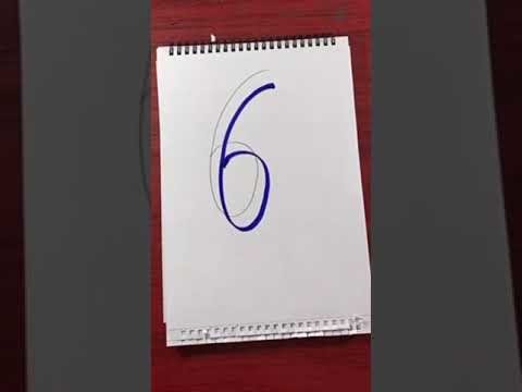 How to draw number 6 3D. Speed drawing on paper.
