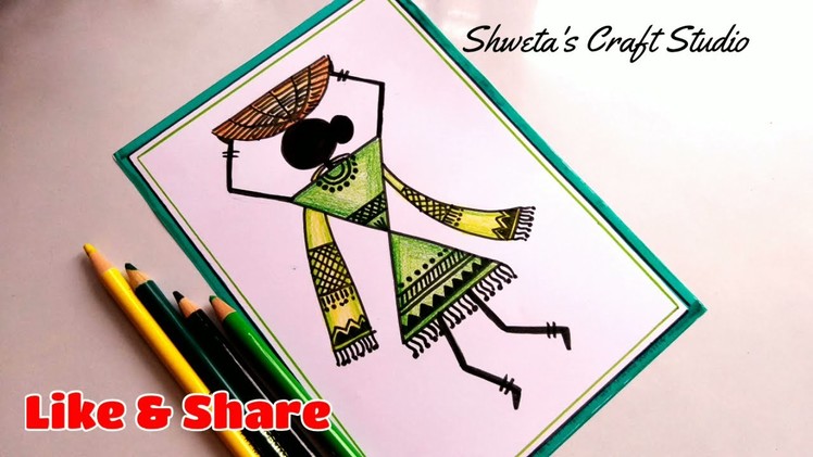 How to draw Warli art for beginners without paint. warli art Tutorial. Warli Drawing Tutorial
