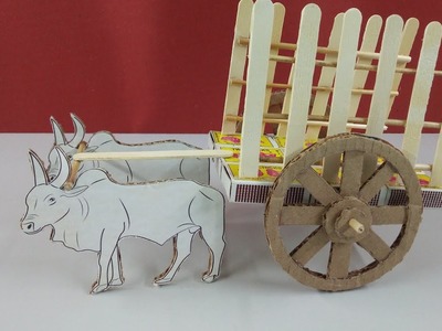 How to make Beautiful Bullock Cart with Matchbox, crafts, Xperiments | best out of waste