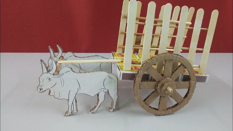 How to make Beautiful Bullock Cart with Matchbox, crafts, Xperiments | best out of waste
