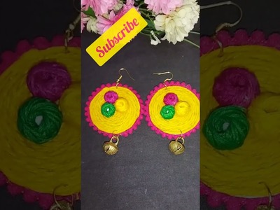 How to make stylish earrings at home.trendy earrings making easy idea.#shorts