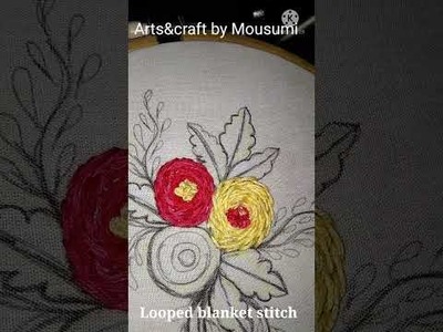 Looped blanket stitch, embroidery stitches, embroider flowers, embroidery tutorials