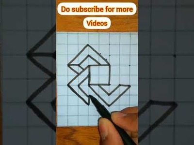 #shorts 3d optical illusion drawing on graph paper