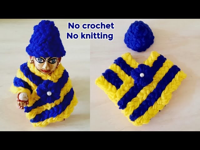 Very easy and beautiful winter dress for laddu gopal.laddu gopal poncho.Thakur ji winter dress (6,7)