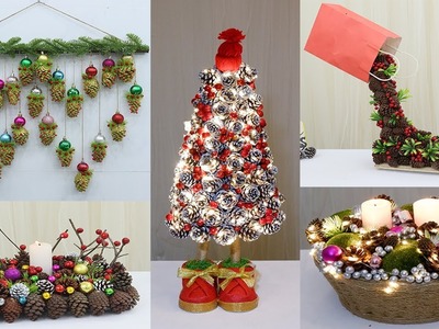 9 Christmas decoration ideas with pine cones,9 pine cones craft idea