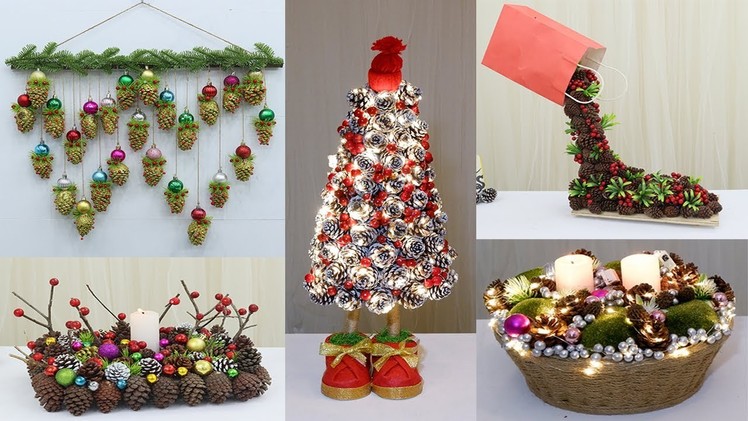 9 Christmas decoration ideas with pine cones,9 pine cones craft idea