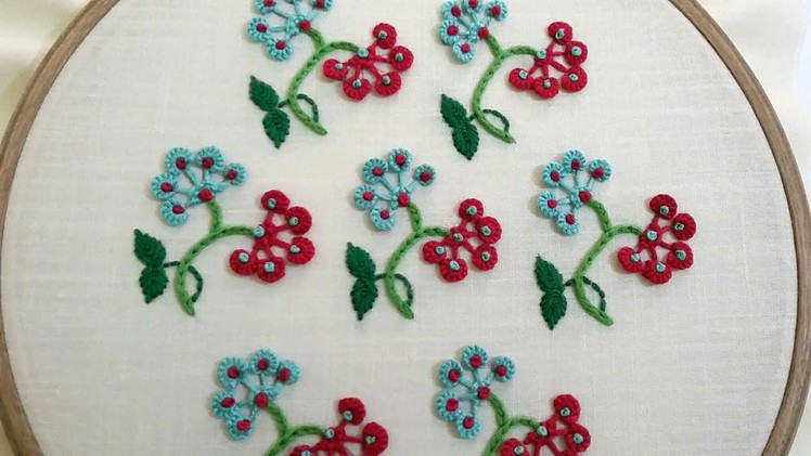 An allover hand embroidery design, easy and looks good