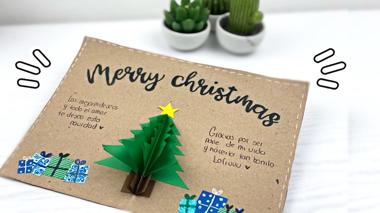 Bonita carta  pop up de navidad ❤️ Merry christmas diy