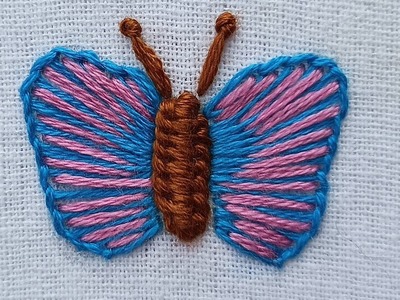 Butterfly Hand Embroidery With Button Hole Stitch#shorts#handembroidery for beginners❤❤❤