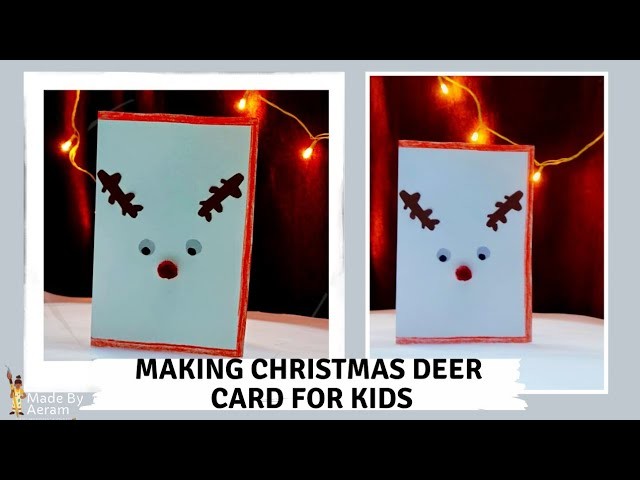 ChristmasGift | Easy making Christmas deer Card for kids | DIY homemade Card ideas | #shorts