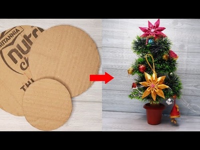 DIY Christmas Tree | Make beautiful Christmas Tree at home using cardboard boxes |Easy DIY Xmas tree