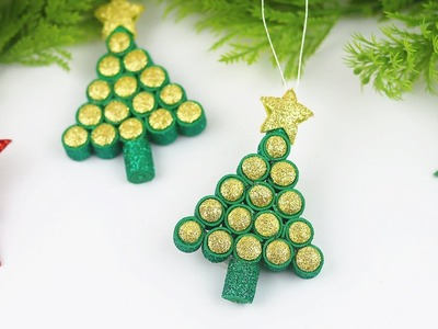 DIY Christmas Tree Ornament from Glitter foam Sheet | Christmas Decoration Ideas | Christmas Crafts