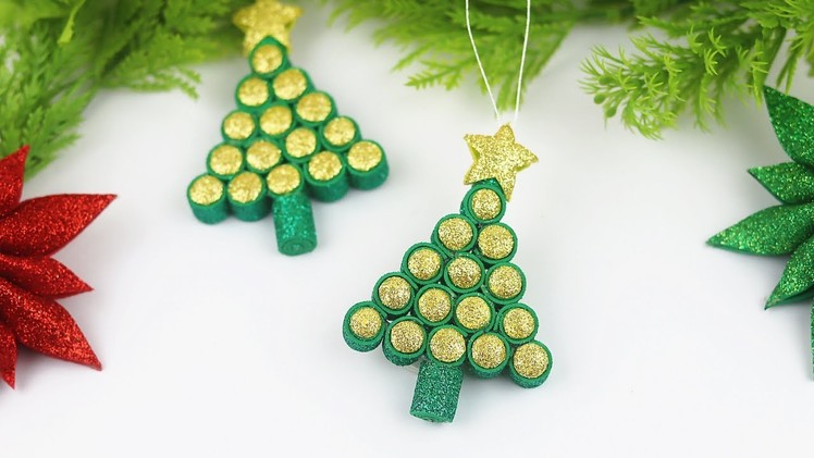 DIY Christmas Tree Ornament from Glitter foam Sheet | Christmas Decoration Ideas | Christmas Crafts
