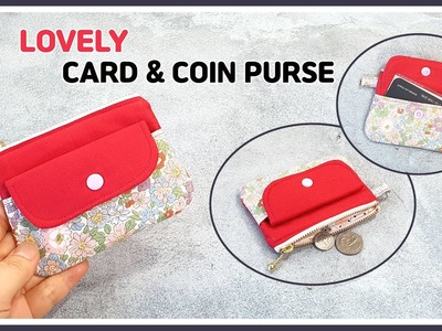 DIY Lovely card & coin purse. Mini wallet. free pattern.  sewing tutorial [Tendersmile Handmade]