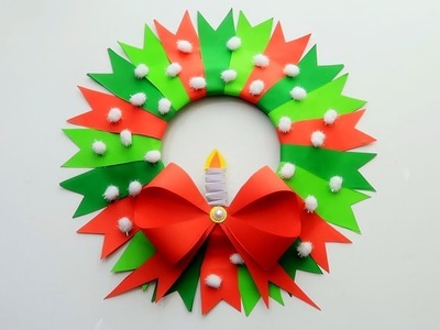 DIY Paper Christmas Wreath | Decoration Ideas for Upcoming Christmas. New YEAR DECORATIONS. #shorts