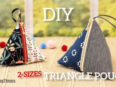 DIY Tirangle Zipper Pouch (with no exposed seams) | Pyramid Bag Easy Tutorial [sewingtimes]