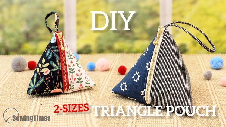 DIY Tirangle Zipper Pouch (with no exposed seams) | Pyramid Bag Easy Tutorial [sewingtimes]