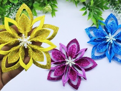 Easy Eva Glitter Foam Mini Snowflakes❄️Christmas Ornaments Making????DIY Christmas Crafts Ideas